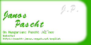 janos pascht business card